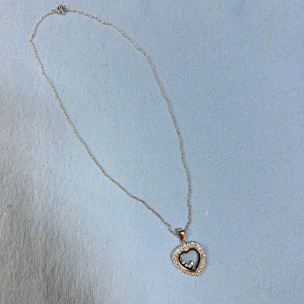 925 Sterling Silver CZ Heart Pendant Necklace